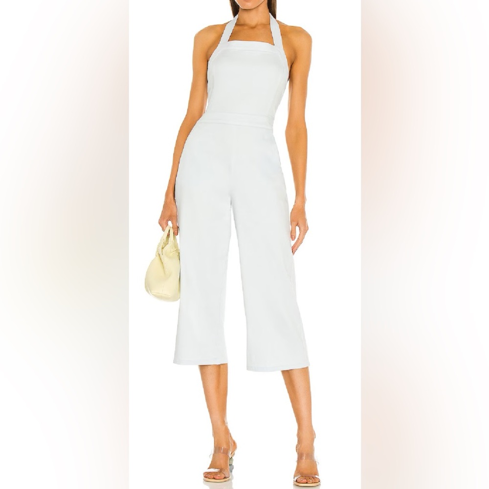 BCBGeneration  GT01D59. Halter Jumpsuit Light Blue NWT